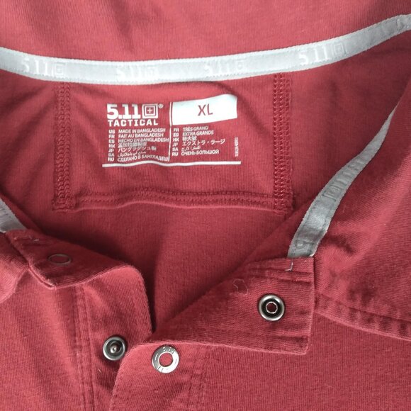 5.11 Tactical Men's XL Polo Short Sleeve Shirt Red Performance TLBLIN- 6383 - Picture 4 of 13